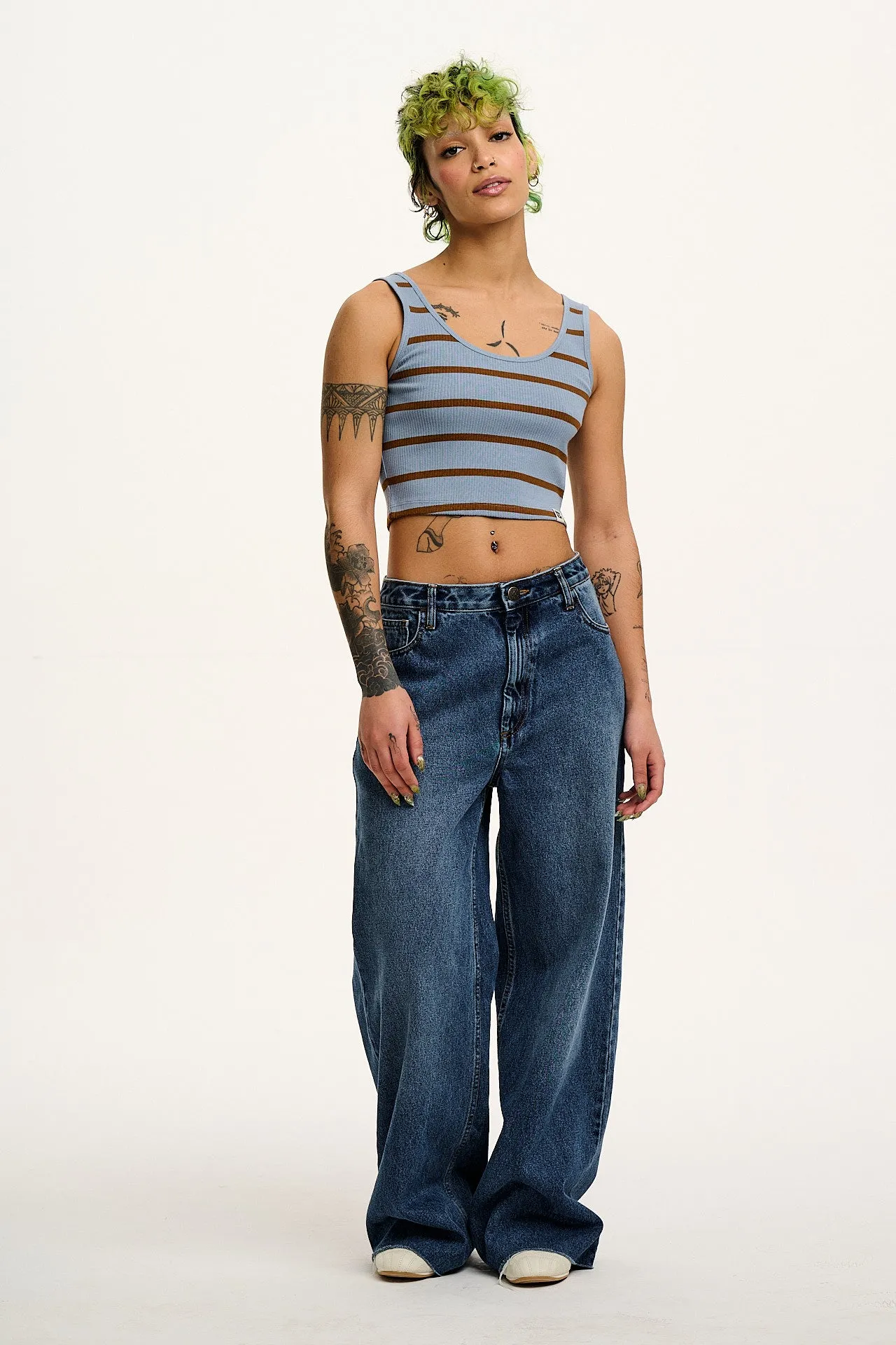 Josy - Vest Top in Blue Horizon Stripe sold by Lucy & Yak product image thumbnail 4