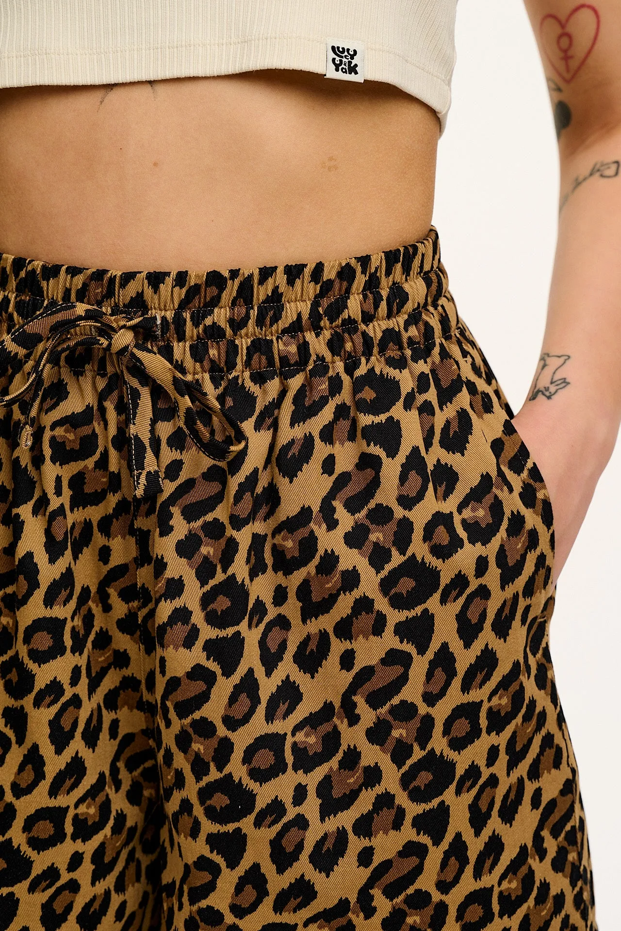 Charlie - Cotton Shorts in Leopard Print sold by Lucy & Yak product image thumbnail 3