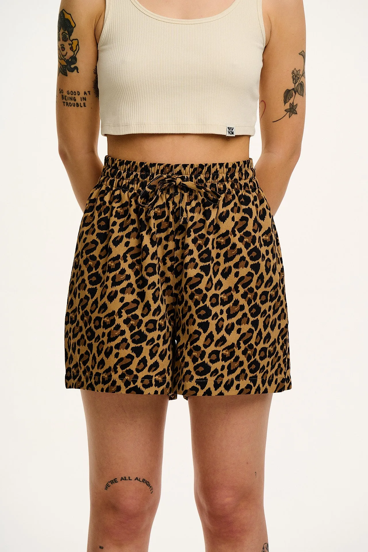 Charlie - Cotton Shorts in Leopard Print sold by Lucy & Yak product image thumbnail 2