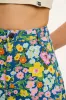 Lexi - High Waist Denim Shorts in Island Blooms Scribbled Floral Print sold by Lucy & Yak