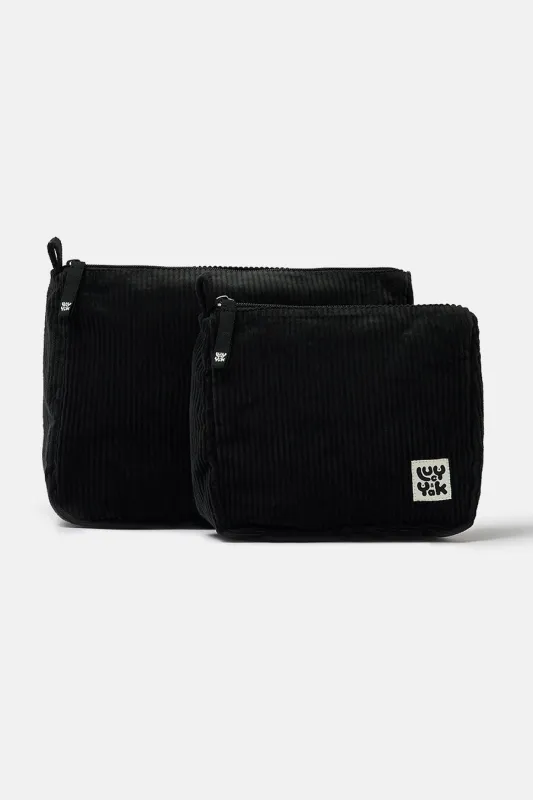 Malina - Corduroy Washbag in Black sold by Lucy & Yak