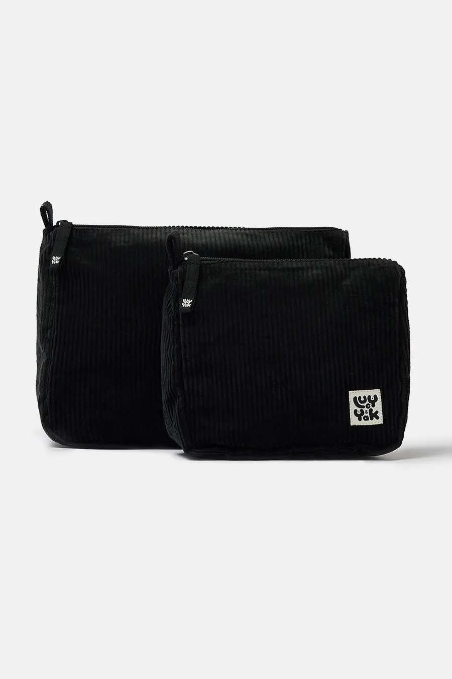 Malina - Corduroy Washbag in Black sold by Lucy & Yak