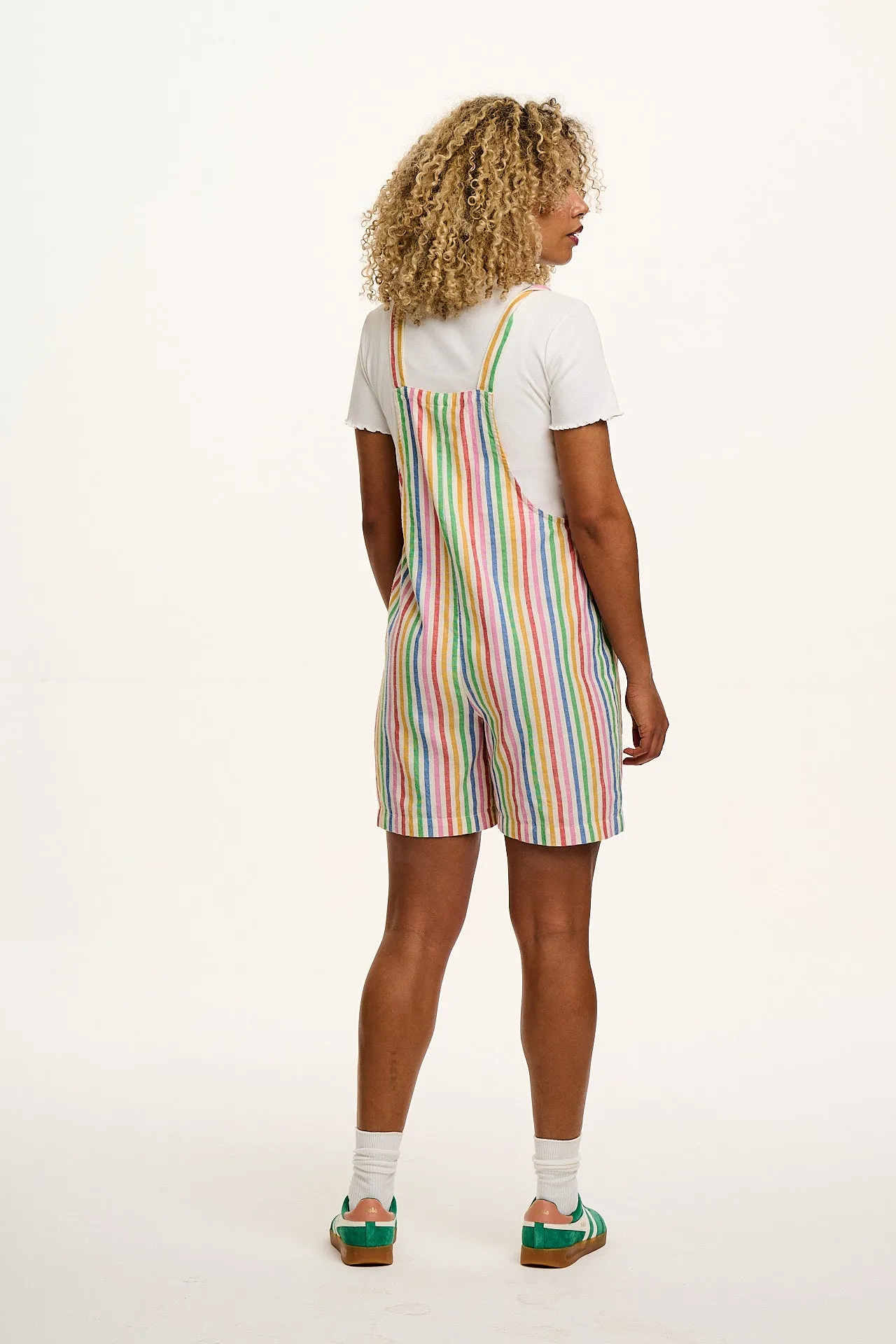 Original - Cotton Dungaree Shorts in Rainbow Stripe sold by Lucy & Yak product image thumbnail 5