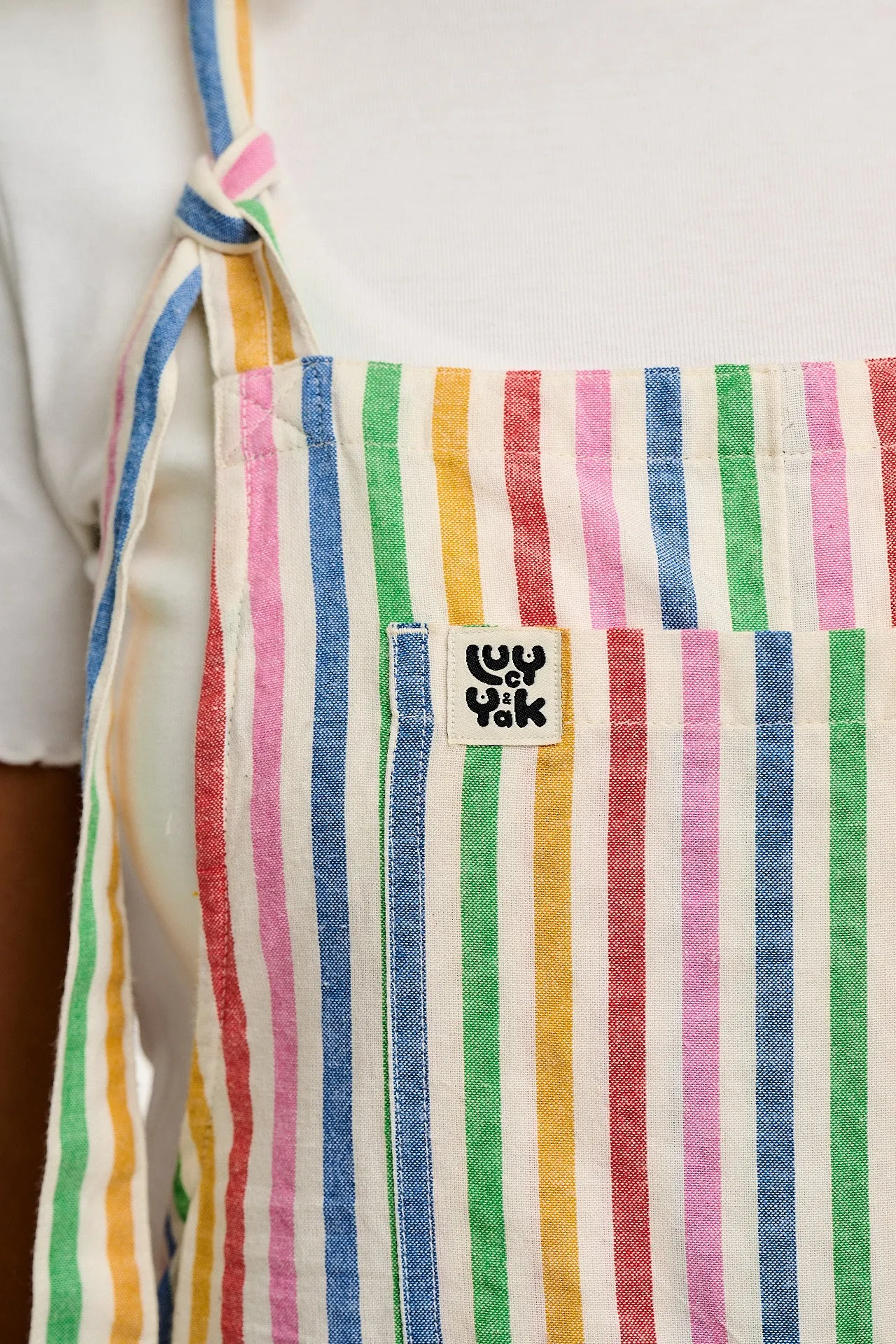 Original - Cotton Dungaree Shorts in Rainbow Stripe sold by Lucy & Yak product image thumbnail 3
