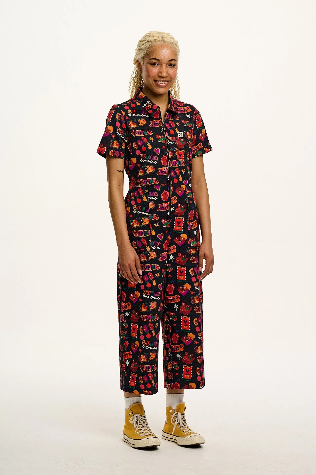 L.E. Ragan - Cotton Jumpsuit in Artist Print by Amanda Lobos sold by Lucy & Yak product image thumbnail 4