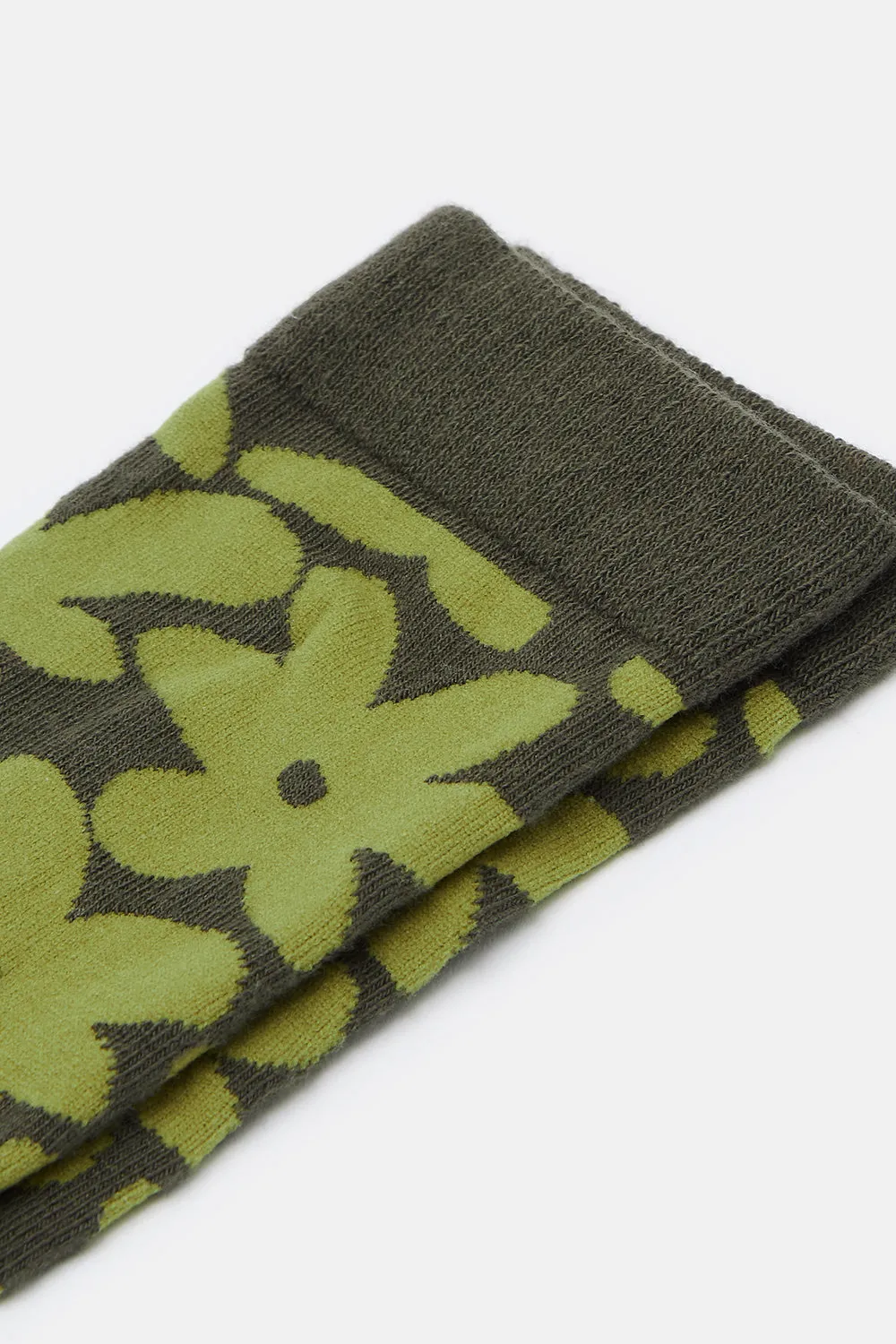JoJo - Cotton Socks in Green Floral Print sold by Lucy & Yak product image thumbnail 2