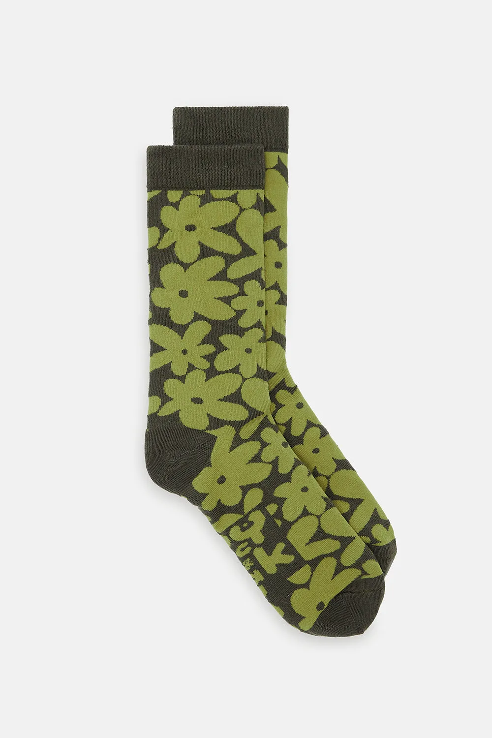 JoJo - Cotton Socks in Green Floral Print sold by Lucy & Yak