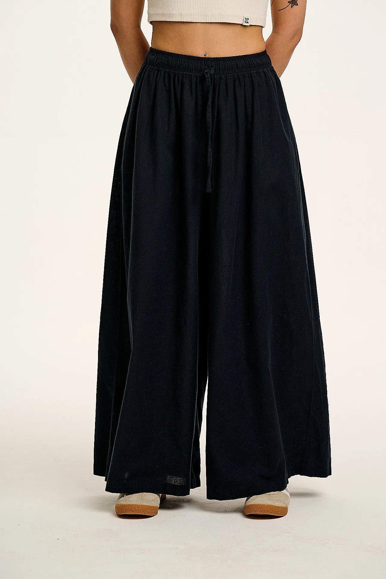 Aster - Cotton & Linen Trousers in Black sold by Lucy & Yak product image thumbnail 2