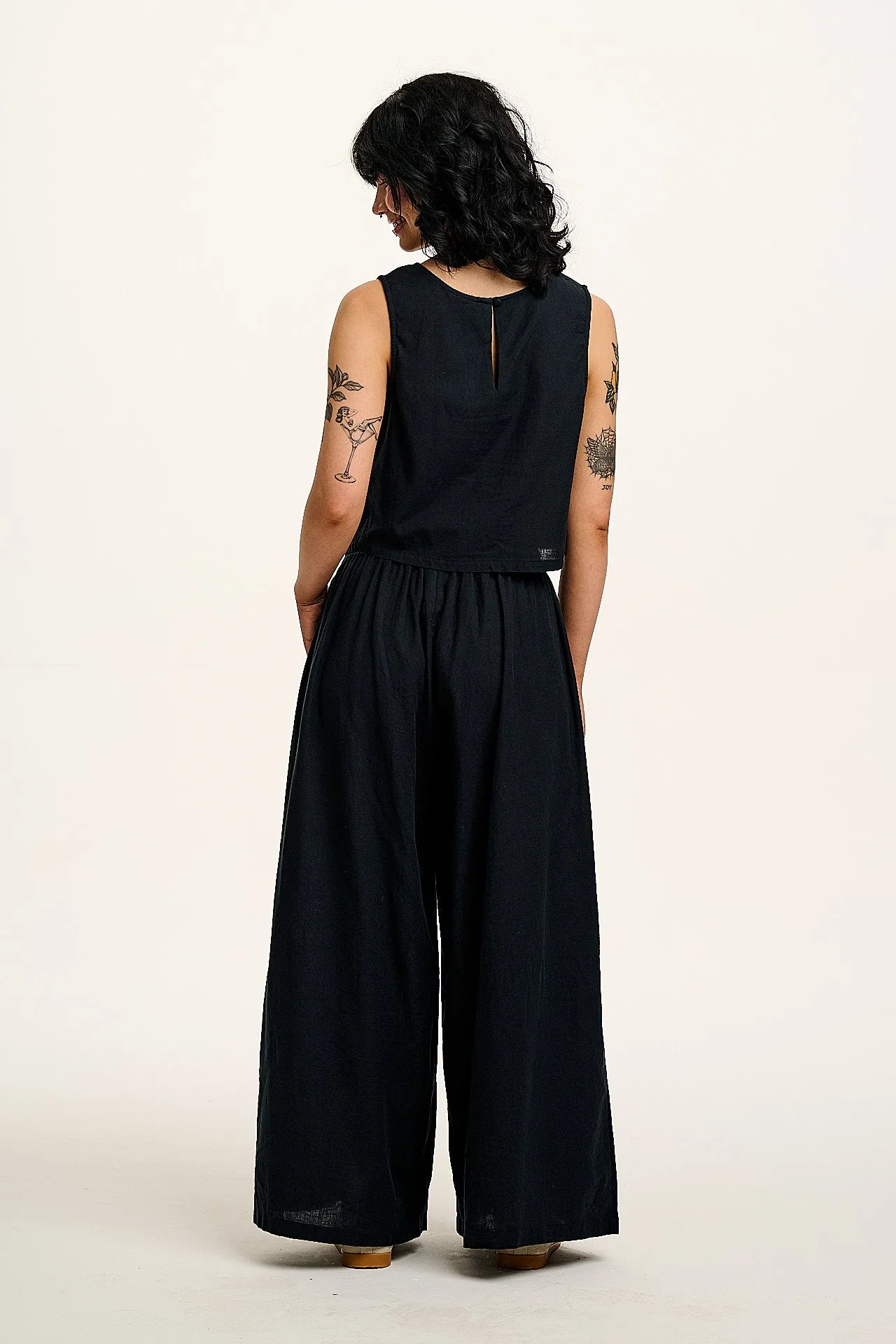 Aster - Cotton & Linen Trousers in Black sold by Lucy & Yak product image thumbnail 5