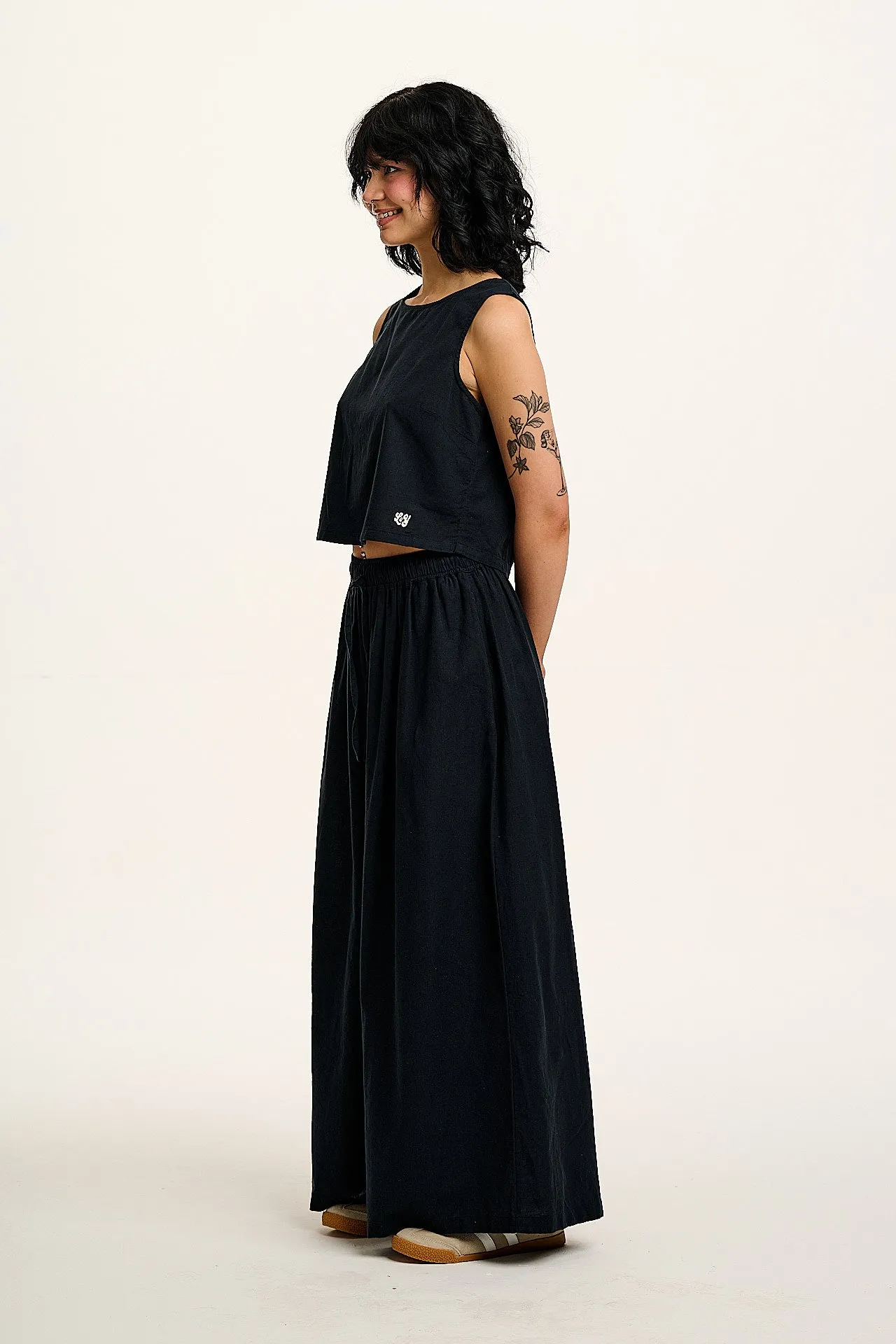 Aster - Cotton & Linen Trousers in Black sold by Lucy & Yak product image thumbnail 4