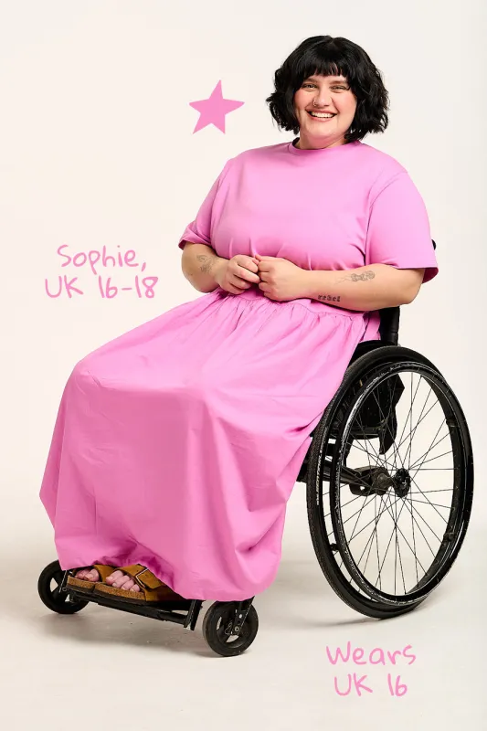 Georgia - Midi Dress in Pink sold by Lucy & Yak