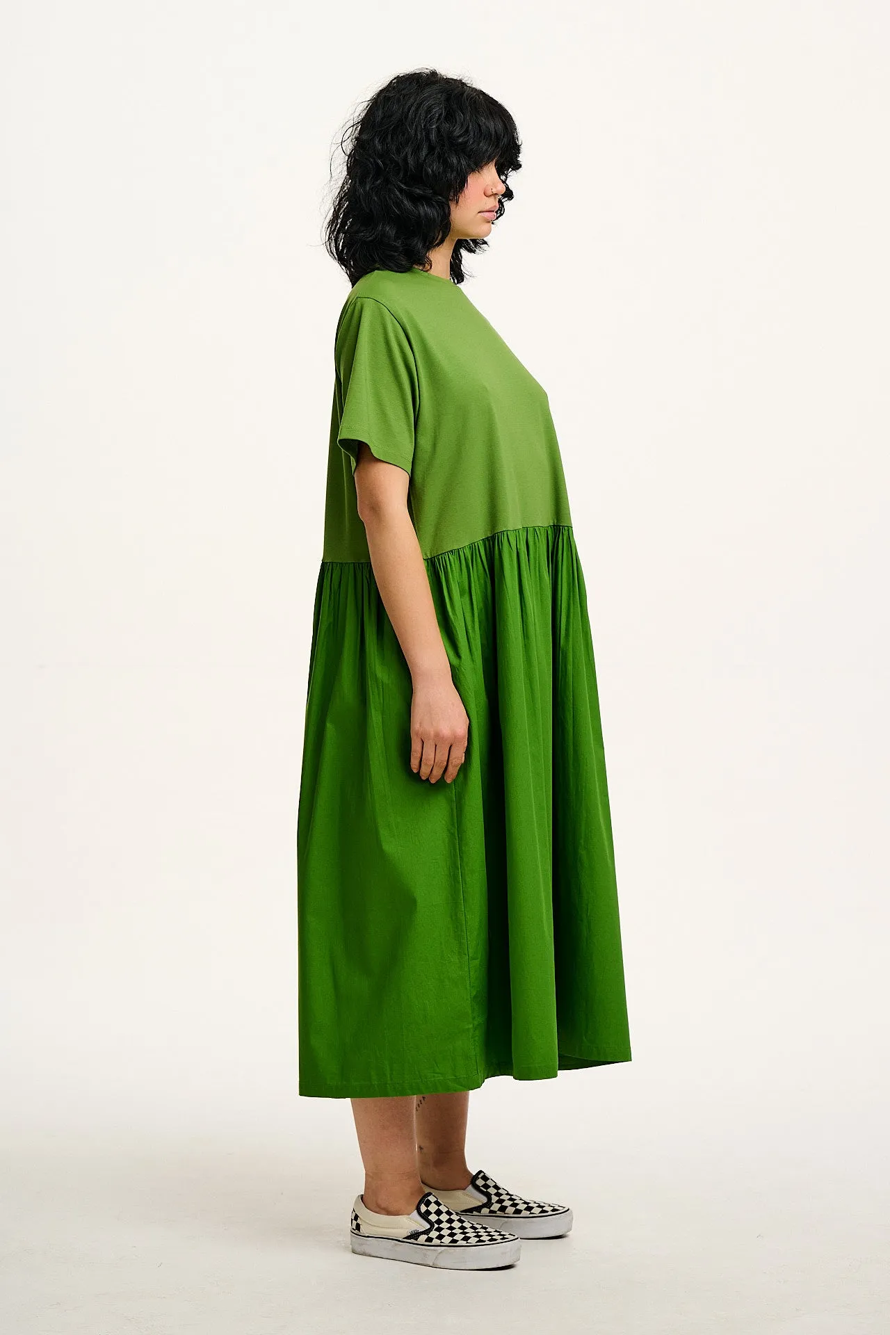 Georgia - Midi Dress in Green sold by Lucy & Yak product image thumbnail 2