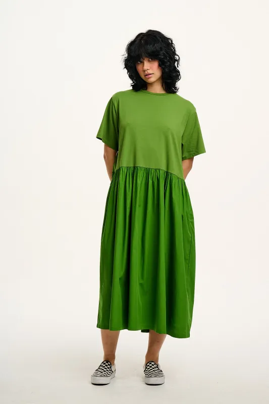 Georgia - Midi Dress in Green sold by Lucy & Yak