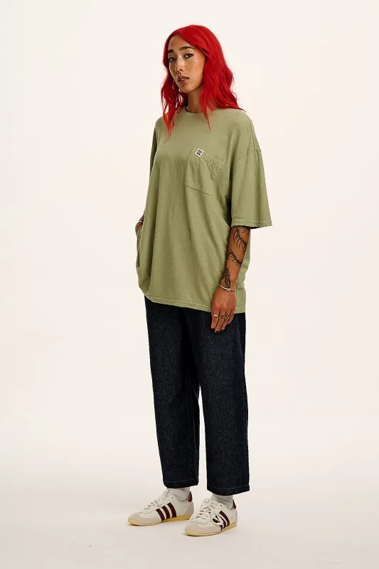 Toulon - Short Sleeve Pocket Tee in Sage Green sold by Lucy & Yak