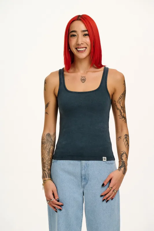 Jett - Vest Top in Midnight Black sold by Lucy & Yak