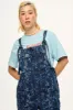Original - Denim Dungaree in Mid Wash Floral Lasering sold by Lucy & Yak