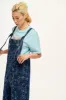 Original - Denim Dungaree in Mid Wash Floral Lasering sold by Lucy & Yak