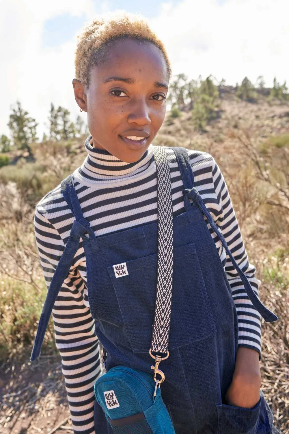 Original - Corduroy Dungarees in Sea Blue sold by Lucy & Yak