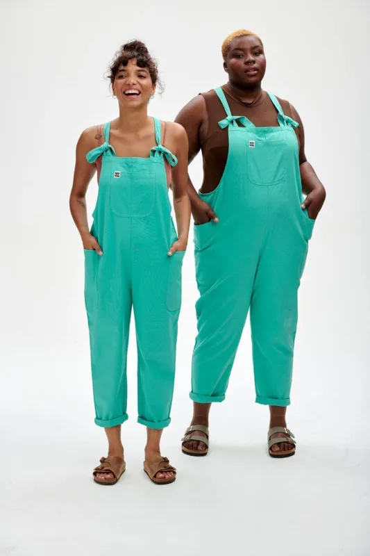 Luna - Cotton Dungarees in Spearmint Blue sold by Lucy & Yak