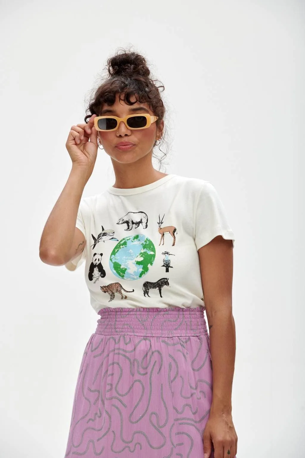 Maya - Cotton Tee in Animal Print sold by Lucy & Yak product image thumbnail 3