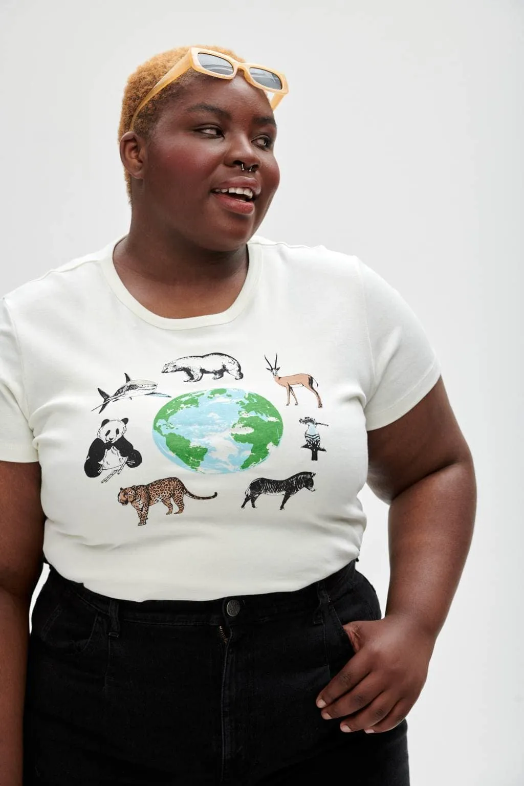 Maya - Cotton Tee in Animal Print sold by Lucy & Yak product image thumbnail 2