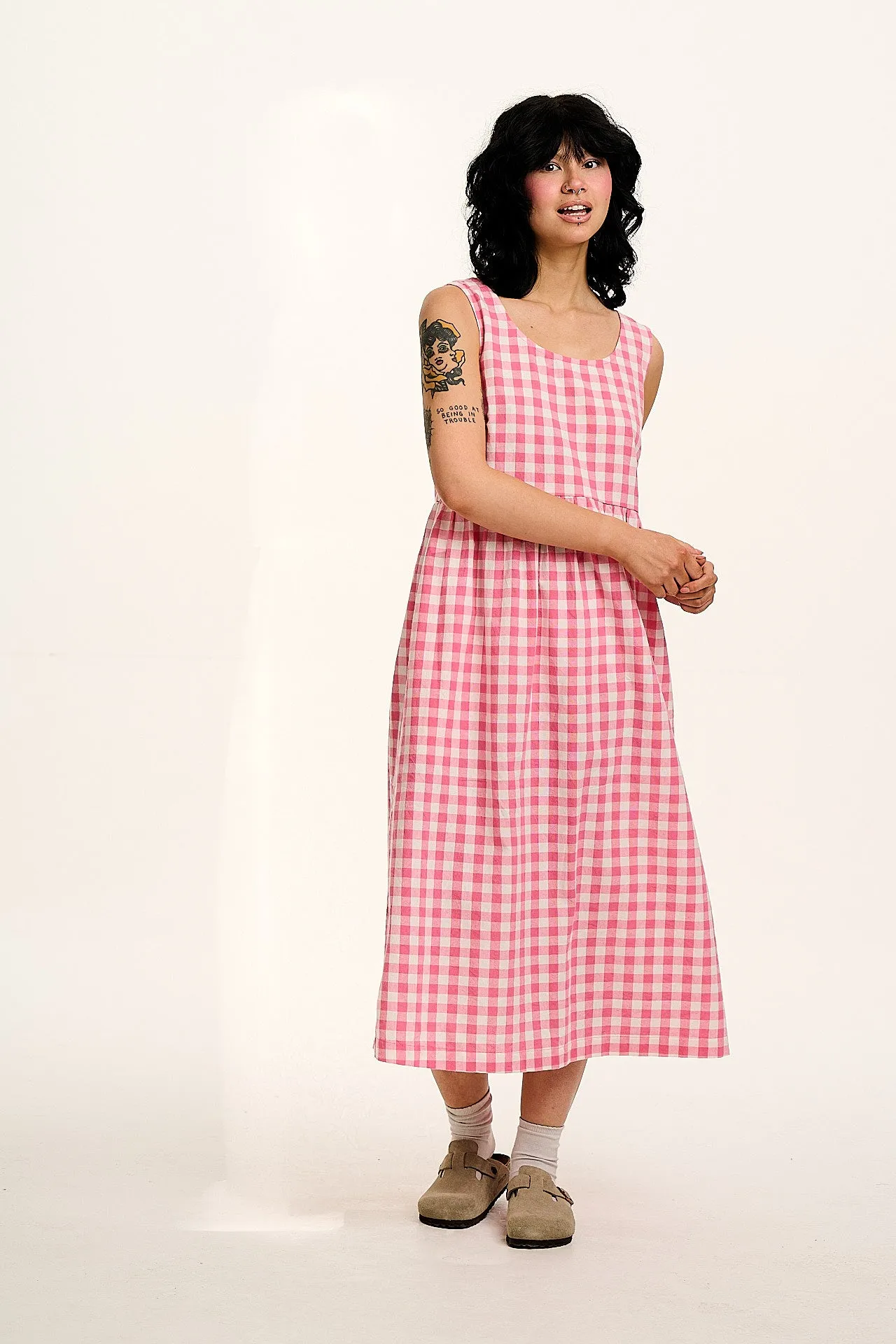 Aimee - Cotton Dress in Pink & White Gingham sold by Lucy & Yak product image thumbnail 5