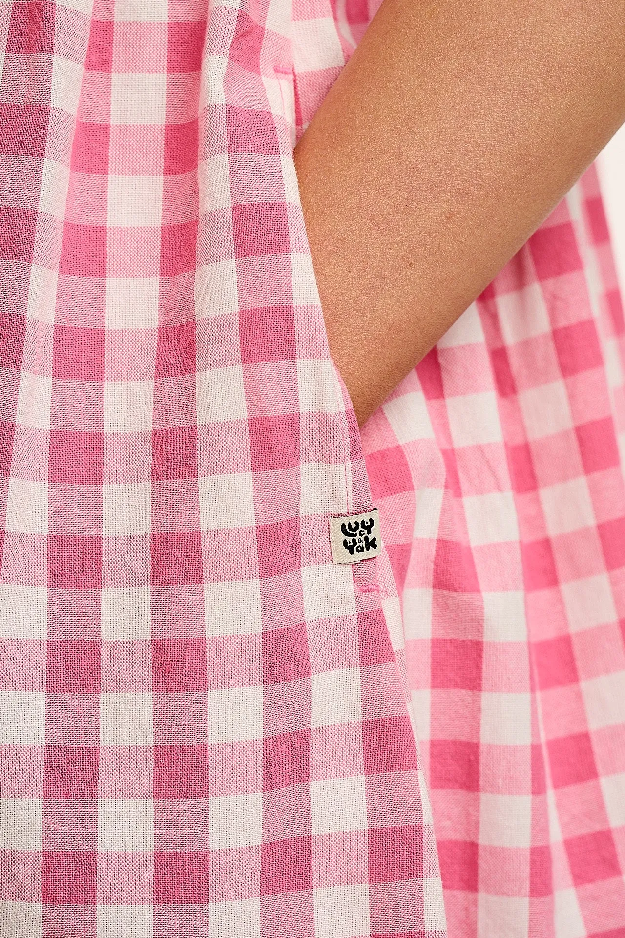 Aimee - Cotton Dress in Pink & White Gingham sold by Lucy & Yak product image thumbnail 4