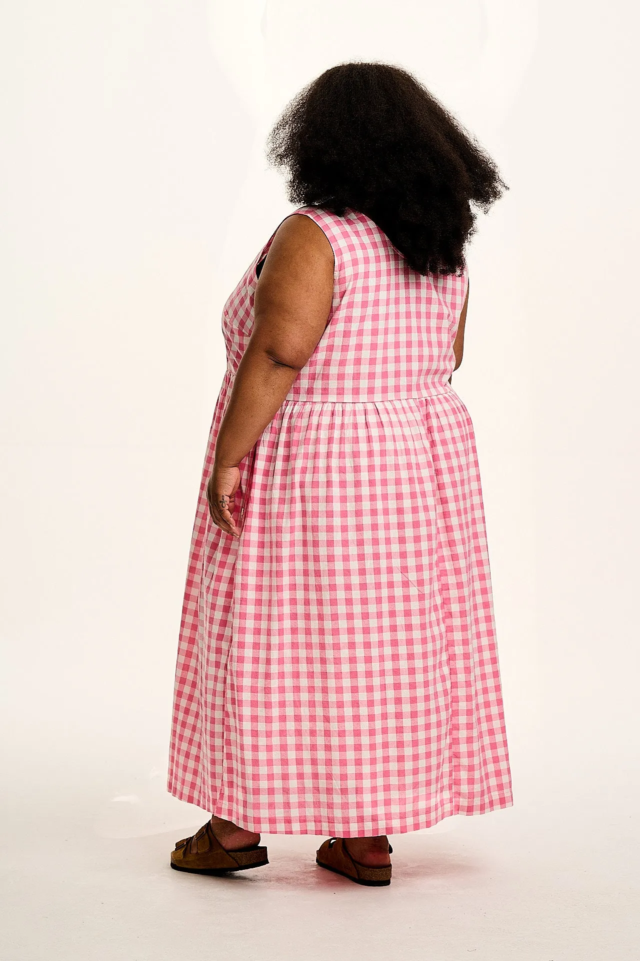 Aimee - Cotton Dress in Pink & White Gingham sold by Lucy & Yak product image thumbnail 3