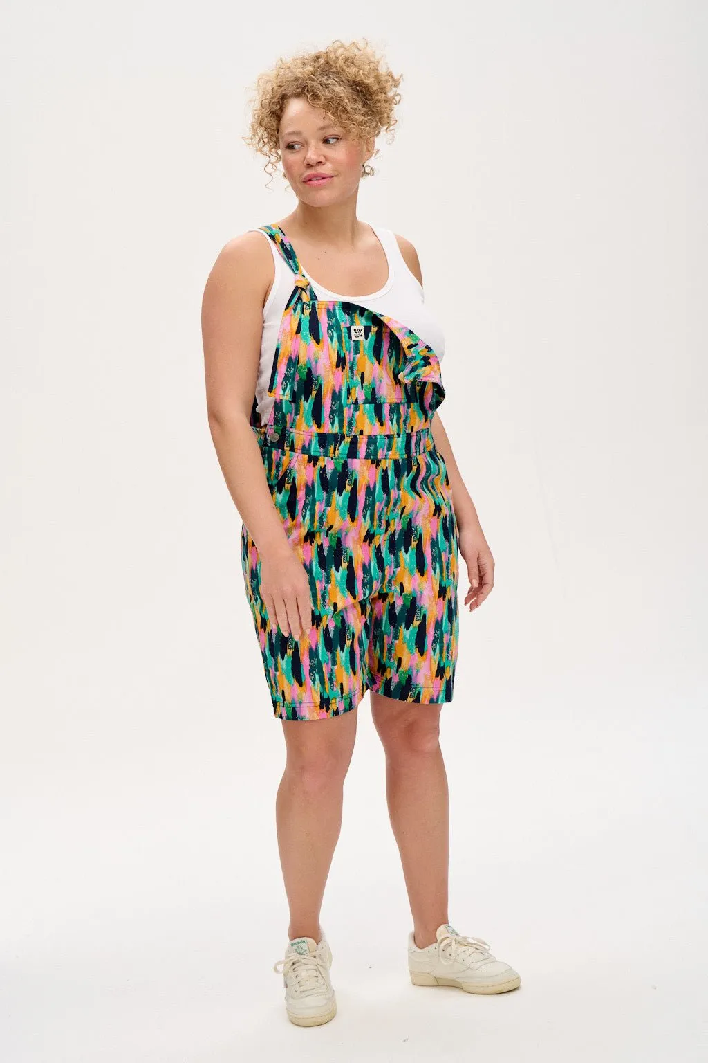 L.E. Timmy - Cotton Dungaree Shorts in Etta Vee Print sold by Lucy & Yak product image thumbnail 2