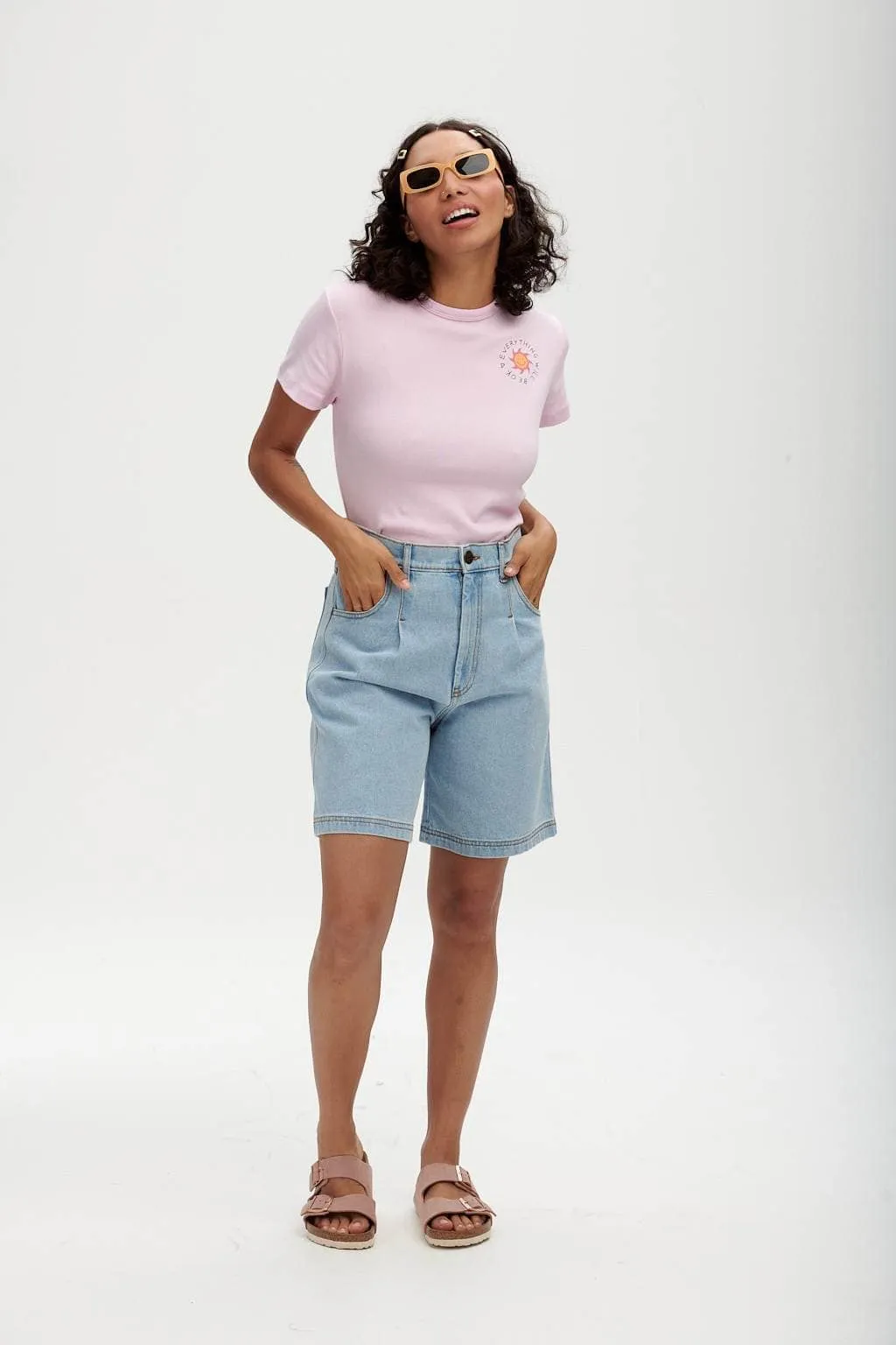 Maya - Cotton Tee in Everything Will Be Ok Print sold by Lucy & Yak product image thumbnail 4