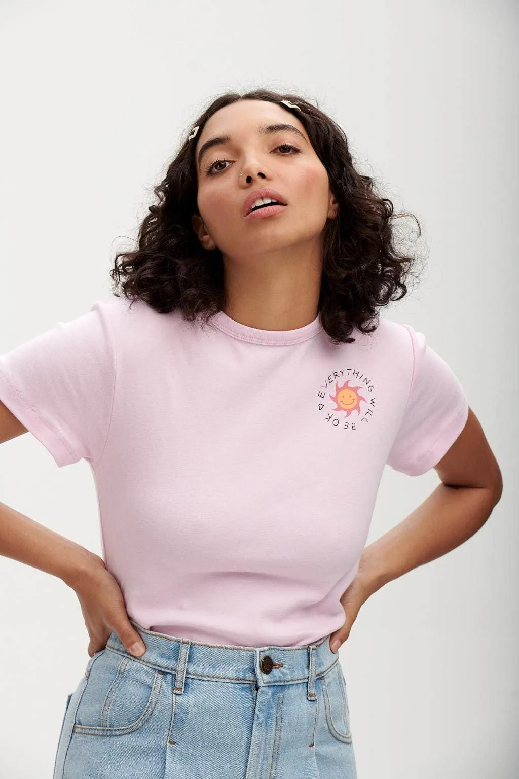 Maya - Cotton Tee in Everything Will Be Ok Print sold by Lucy & Yak product image thumbnail 2