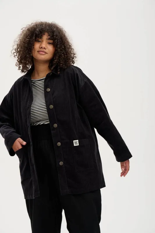 Olly - Corduroy Jacket in Black sold by Lucy & Yak