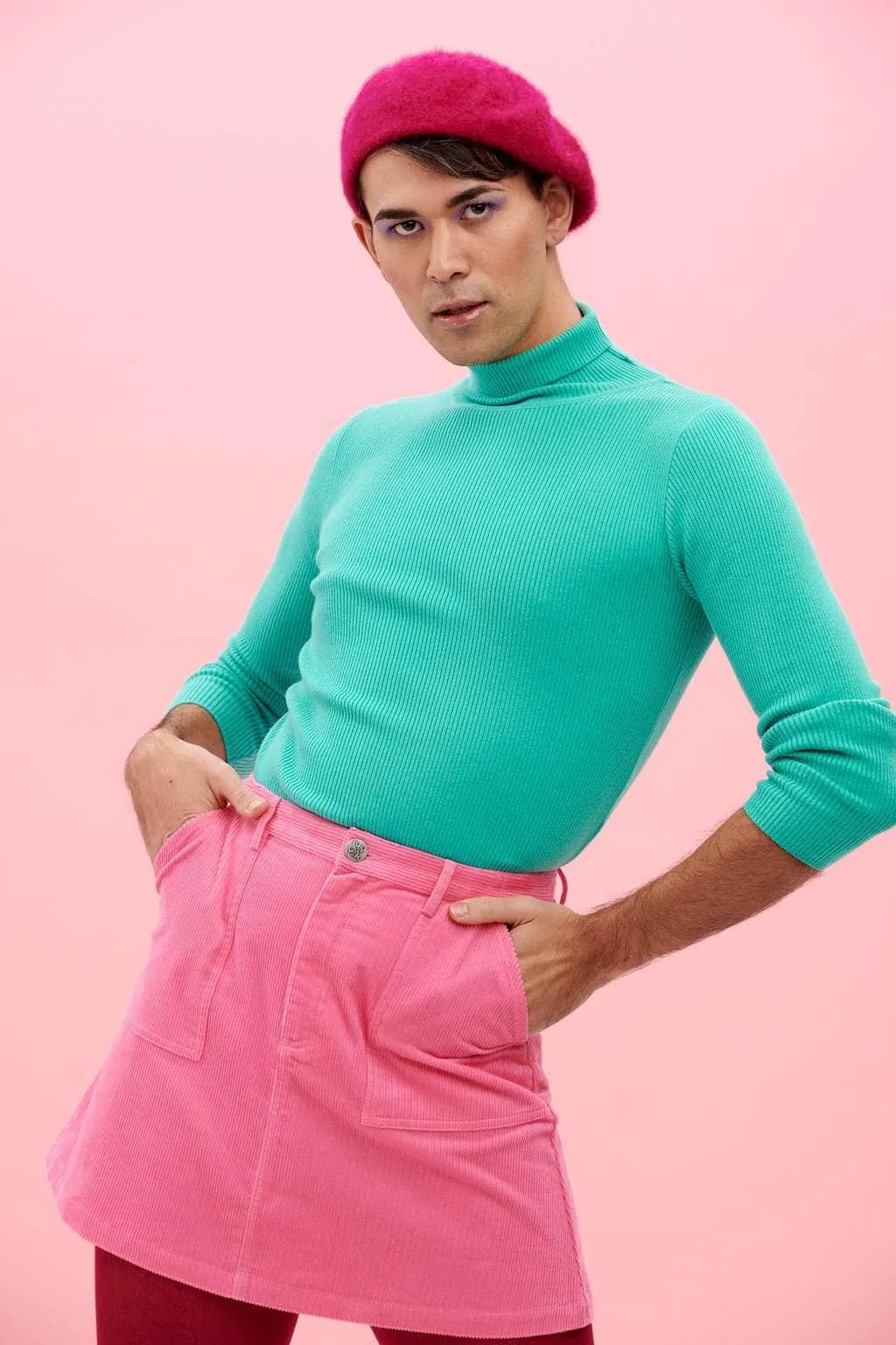 Blair - Corduroy Skirt in Double Bubble Pink sold by Lucy & Yak product image thumbnail 4