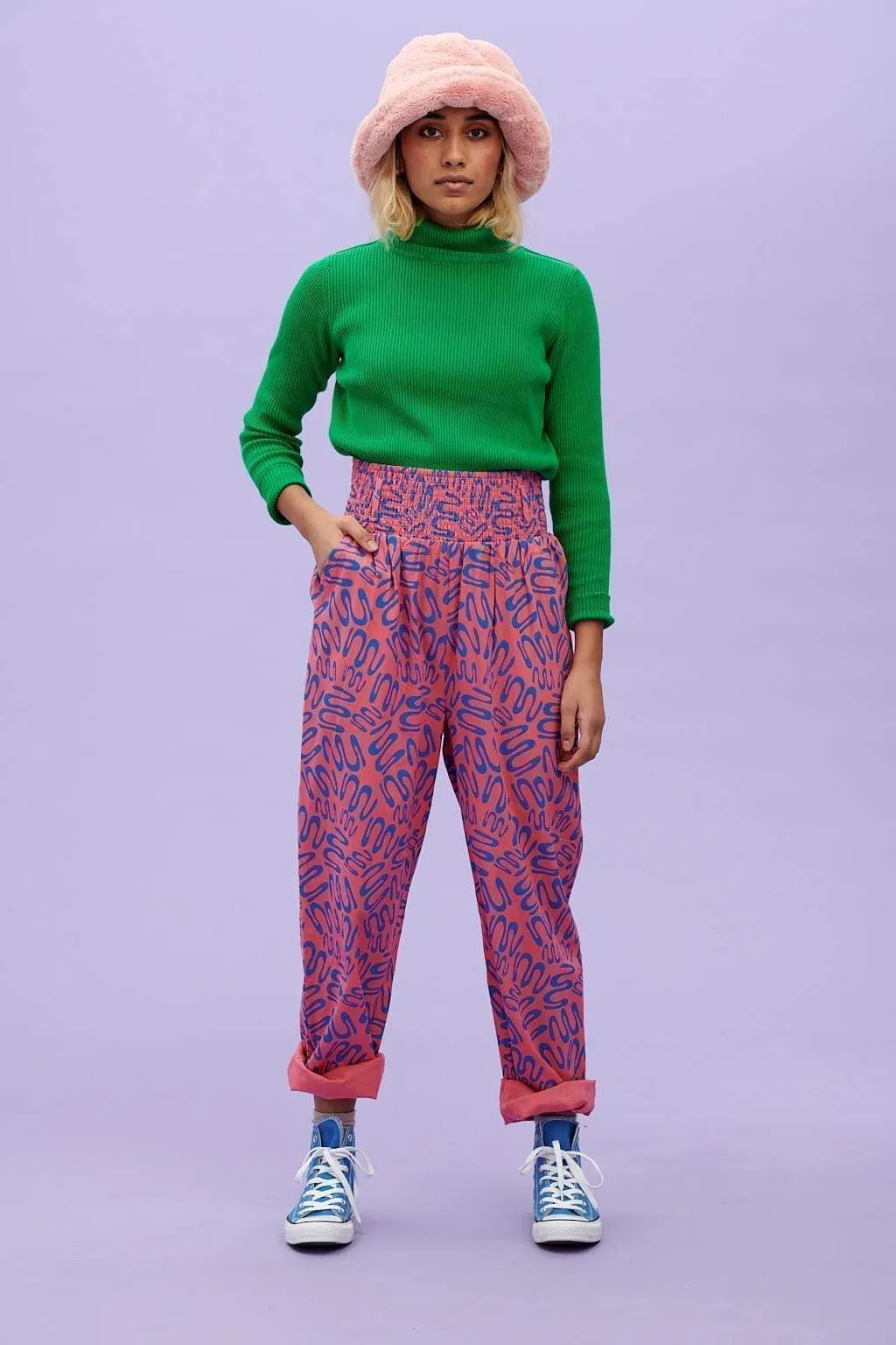 Kia - Cotton Trousers in Rene Print (Old Fit) sold by Lucy & Yak product image thumbnail 5