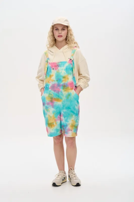 Timmy - Cotton Dungaree Shorts in BlueTie dye sold by Lucy & Yak
