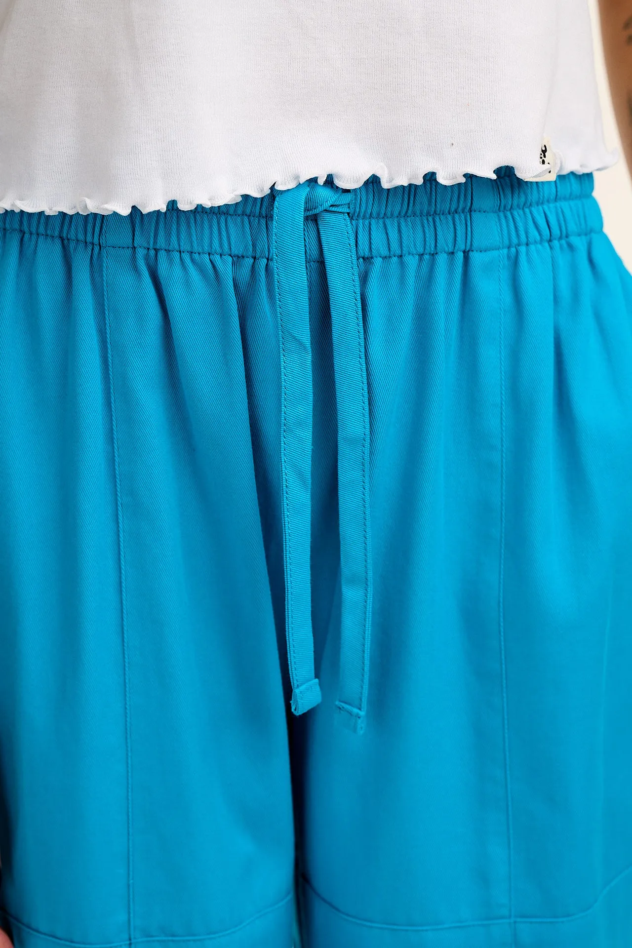 Chuck - Wide Leg Cotton Trousers in Hawaiian Blue sold by Lucy & Yak product image thumbnail 5