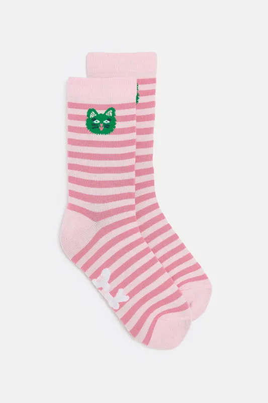 JoJo - Cotton Socks in Cat Print sold by Lucy & Yak