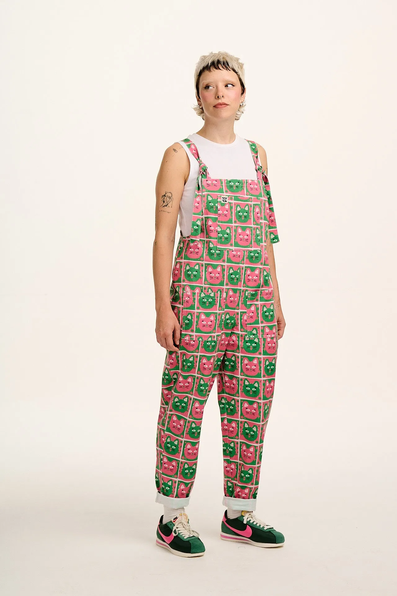 L.E Original - Cotton Dungarees in Cat Print sold by Lucy & Yak product image thumbnail 4