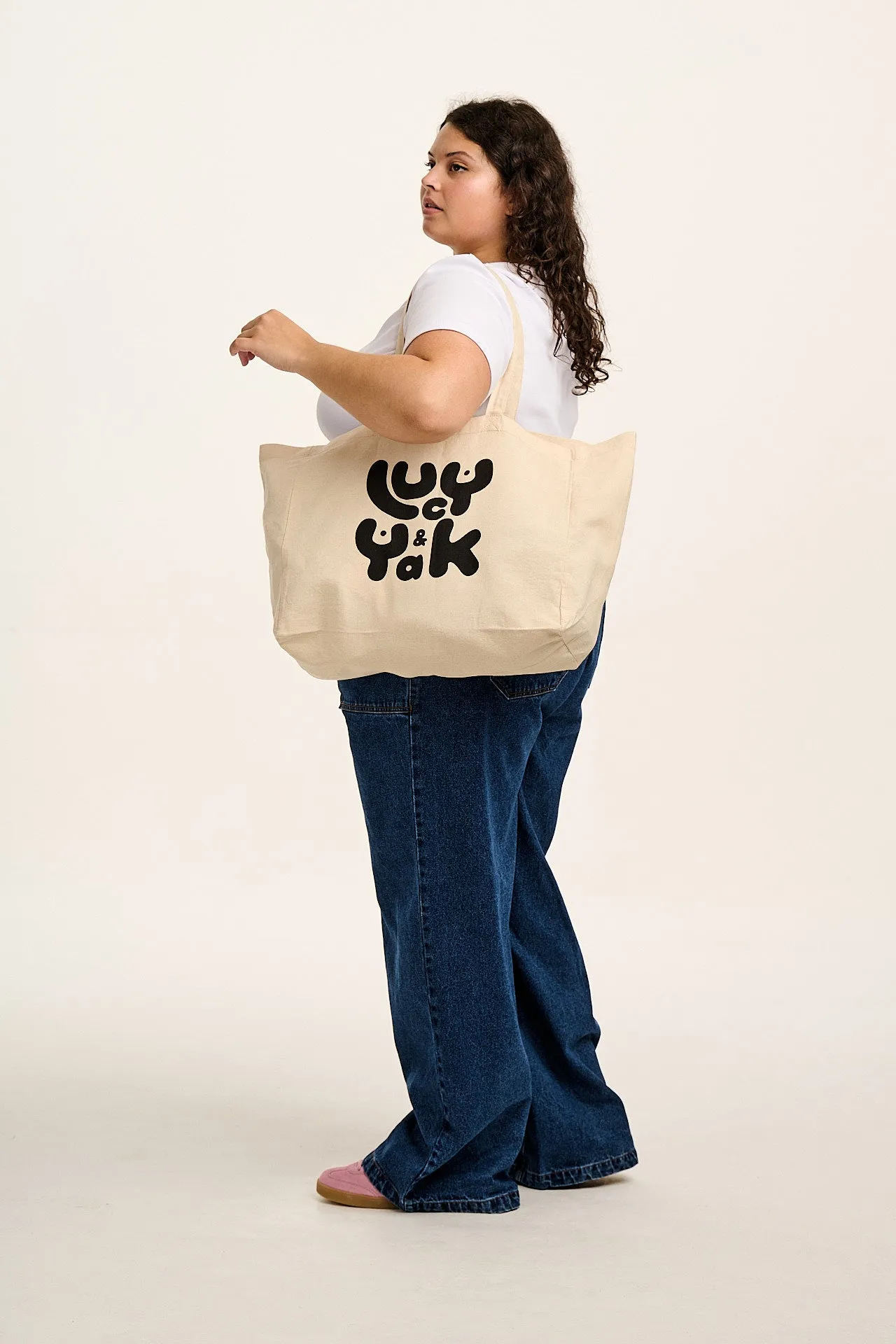 Large Tote Bag in Ecru sold by Lucy & Yak product image thumbnail 2