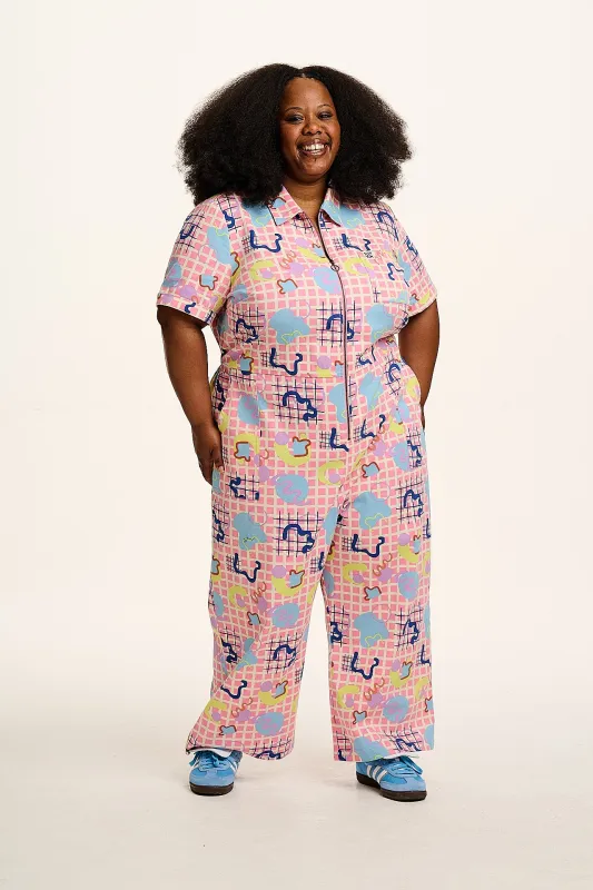 Ragan - Cotton Jumpsuit in Zachary Print sold by Lucy & Yak