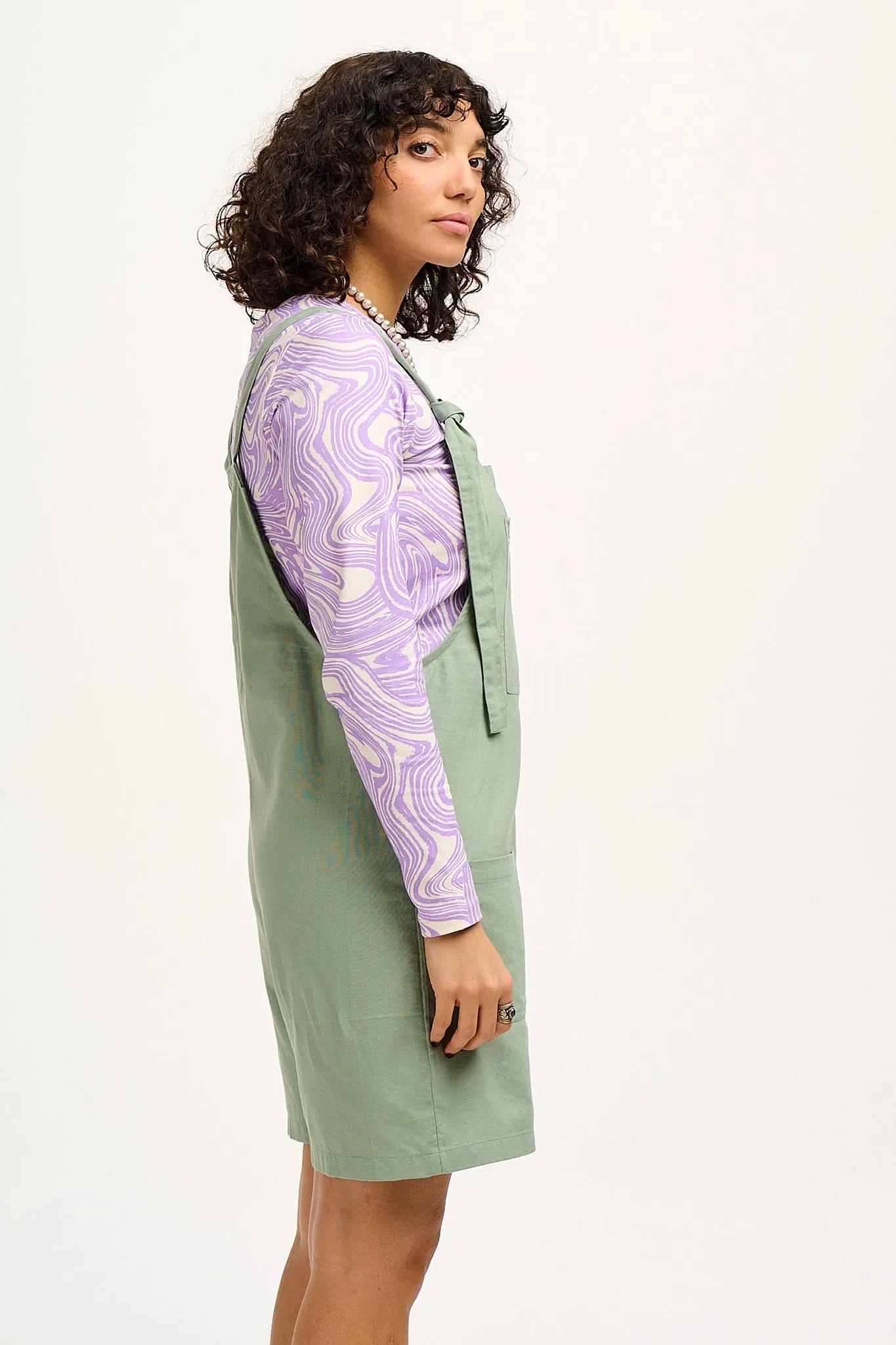 Original - Cotton Dungaree Shorts in Green Bay sold by Lucy & Yak product image thumbnail 4