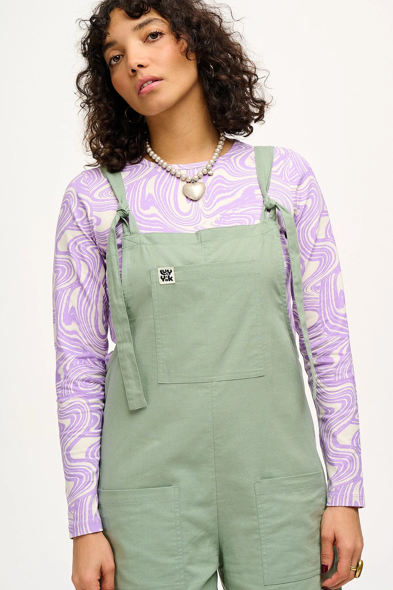 Original - Cotton Dungaree Shorts in Green Bay sold by Lucy & Yak product image thumbnail 5