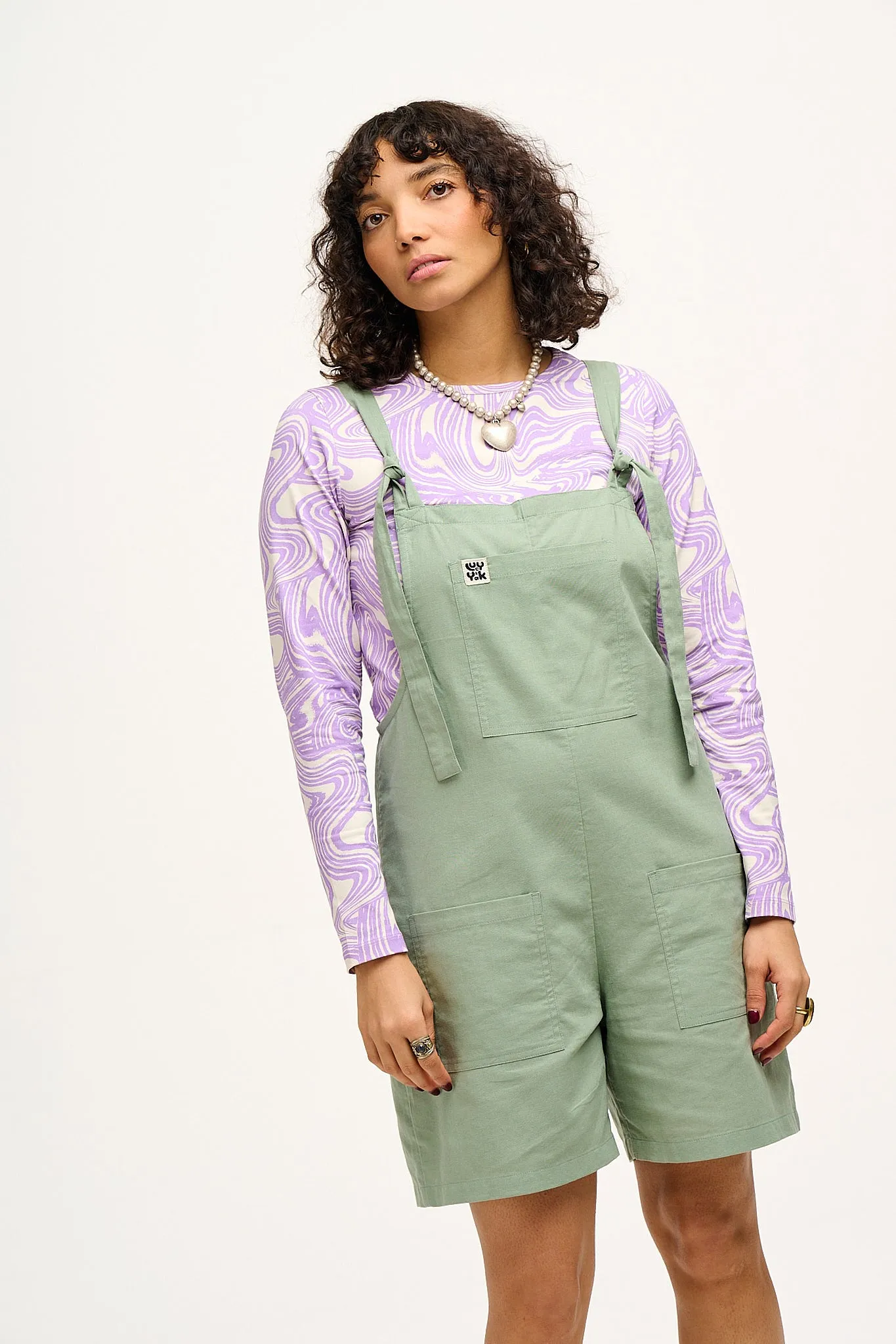 Original - Cotton Dungaree Shorts in Green Bay sold by Lucy & Yak product image thumbnail 3