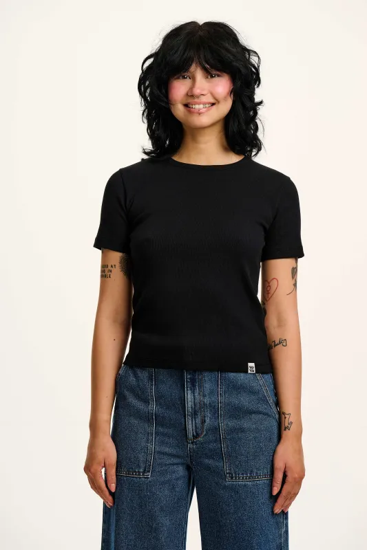 Gracie - Cotton T-Shirt in Black made by Lucy & Yak