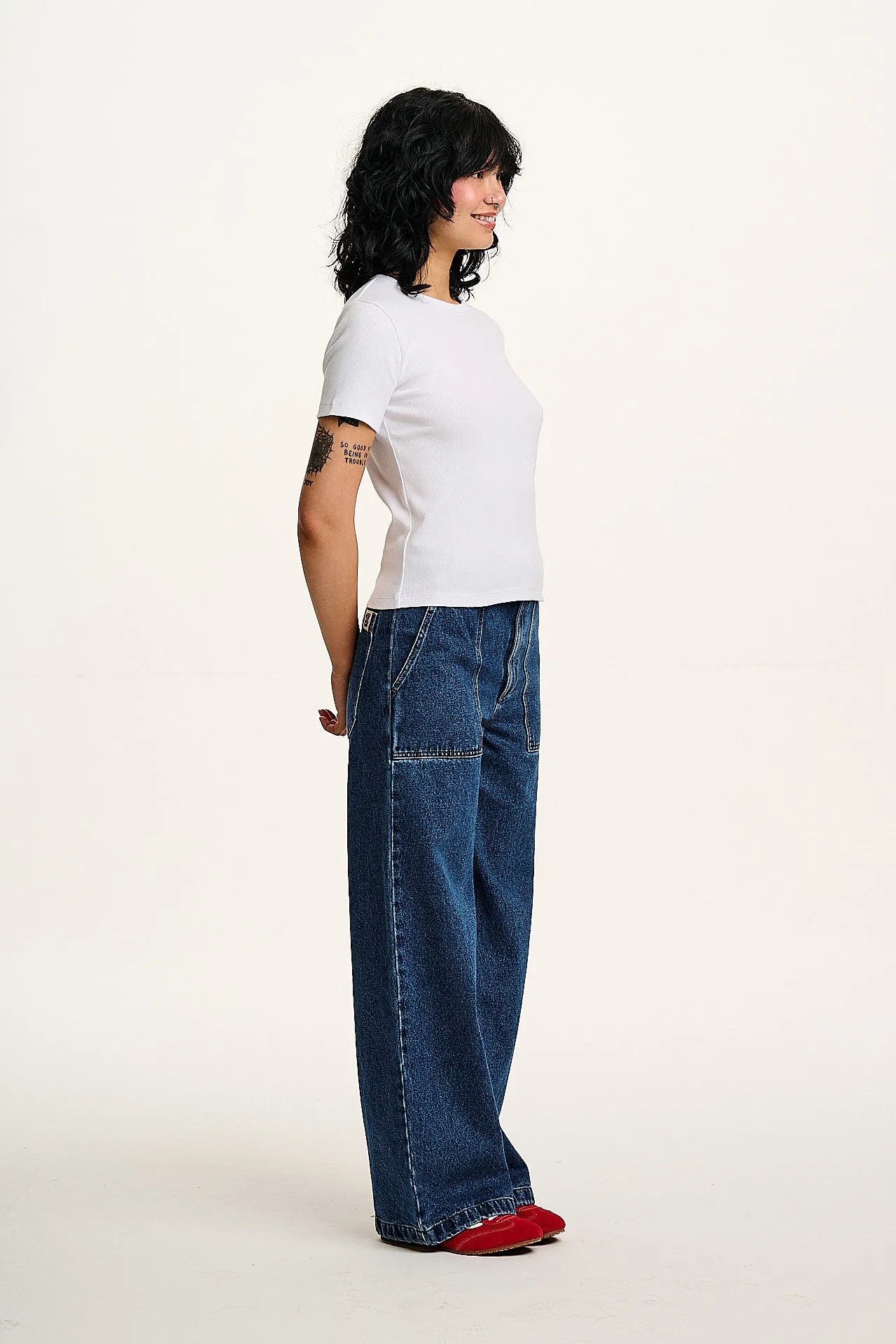 Gracie - Cotton T-Shirt in White sold by Lucy & Yak product image thumbnail 5