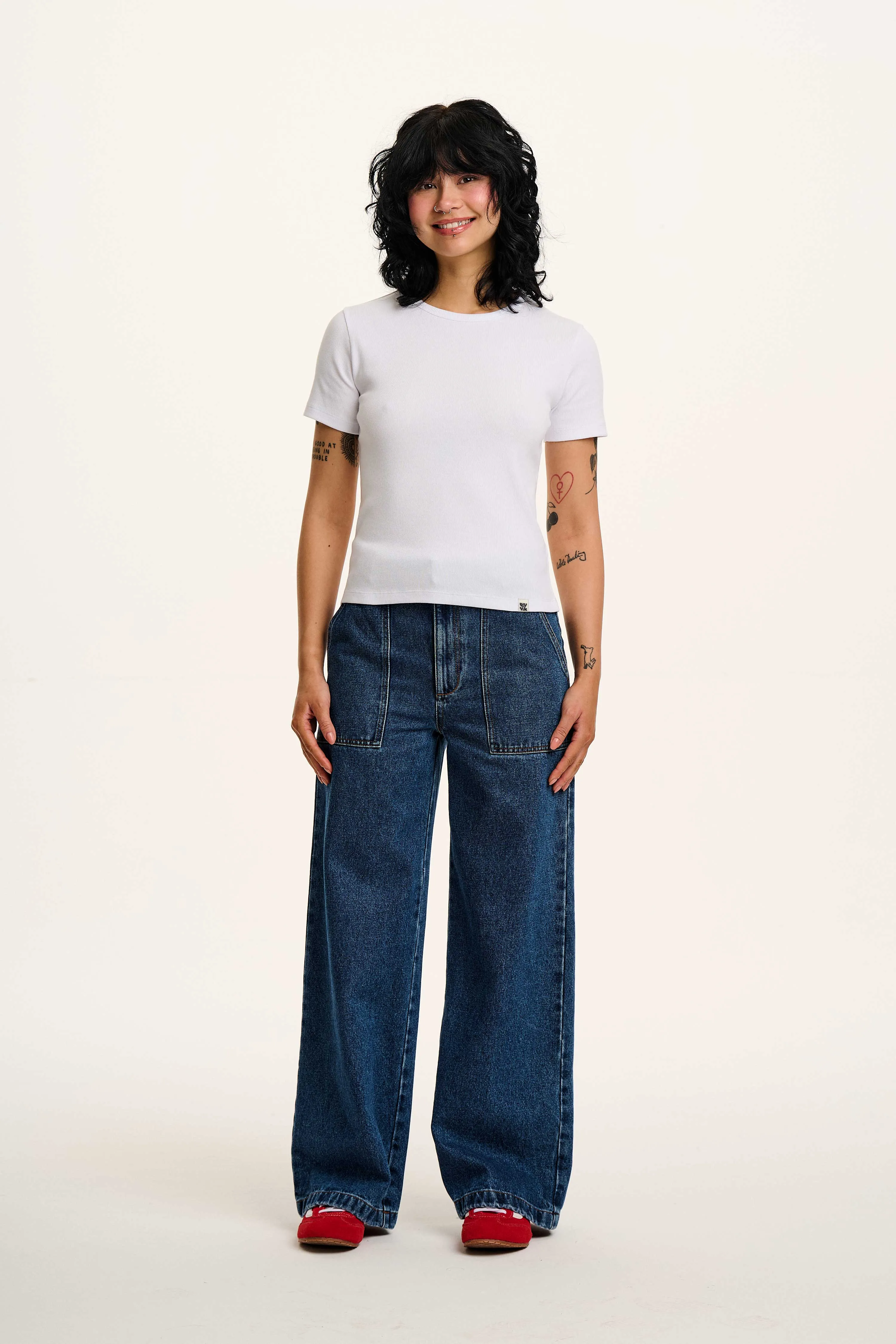 Gracie - Cotton T-Shirt in White sold by Lucy & Yak product image thumbnail 2