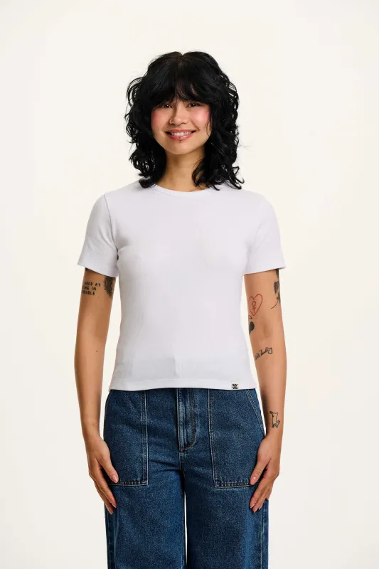 Gracie - Cotton T-Shirt in White made by Lucy & Yak