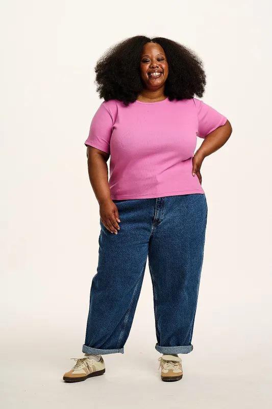 Gracie - Cotton T-Shirt in Opera Mauve Pink made by Lucy & Yak