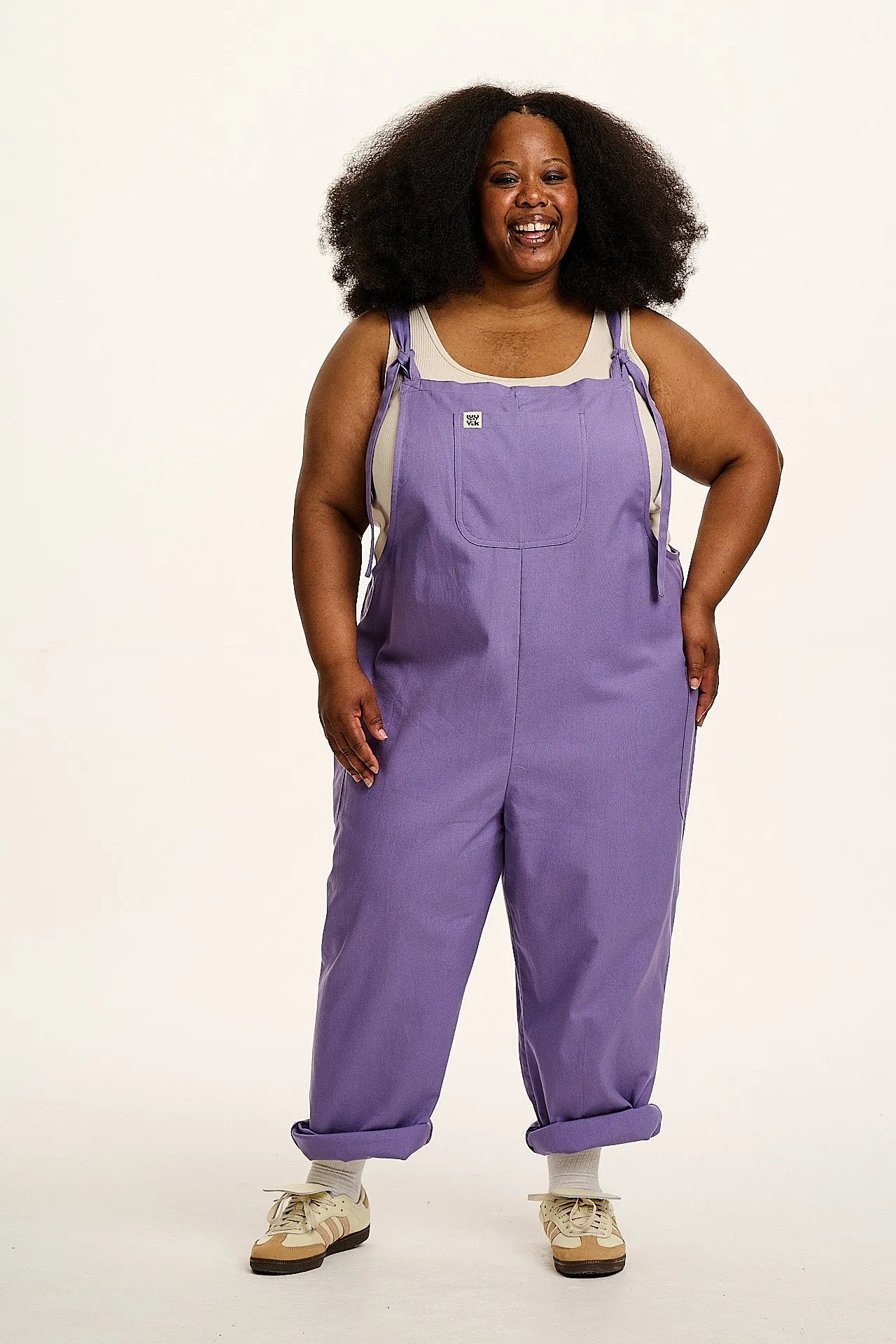 Una - Cotton Dungarees in Purple sold by Lucy & Yak product image thumbnail 3