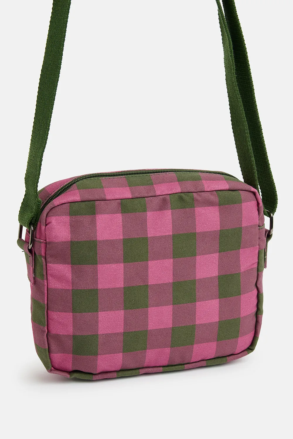 Dara - Crossbody Bag in Pink and Green Checkerboard sold by Lucy & Yak product image thumbnail 3